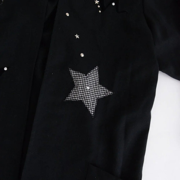 Vintage Eric Ryan Black "Stars  & Bolt" Design Open Face Blazer - Picture 7 of 13